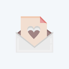 Icon Love Letter. related to Valentine's Day symbol. flat style. simple design editable. simple illustration