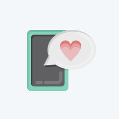 Icon Love message. related to Valentine's Day symbol. flat style. simple design editable. simple illustration