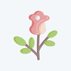 Icon Rose. related to Valentine's Day symbol. flat style. simple design editable. simple illustration