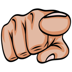 Hand Finger Pointing Cartoon Drawing Vector Illustration