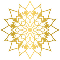 Golden floral mandala