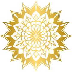 Golden floral mandala