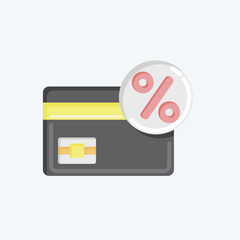 Icon Discount Card. related to Online Store symbol. flat style. simple illustration. shop