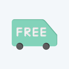 Icon Free Shipping. related to Contactless symbol. Flat Style. simple design editable. simple illustration