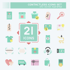 Icon Set Contactless. related to Business symbol. Flat Style. simple design editable. simple illustration