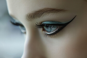 A woman's eye with a subtle and beautifully executed winged eyeliner
