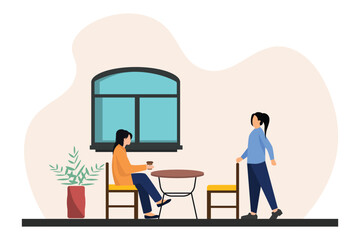 Coffee Shop Flat Illustration Design