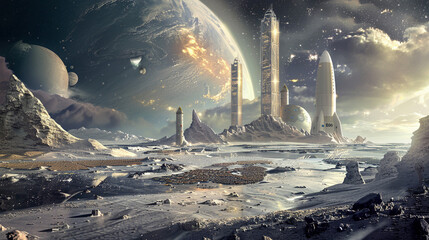 Cosmic Horizons: Humanity's Interstellar Odyssey - obrazy, fototapety, plakaty