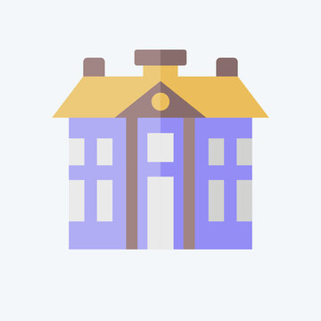 recommend clip art: Icon Barracks. related to Military symbol. flat style. simple design editable. simple illustration