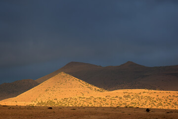 Fototapeta na wymiar Scenic mountain landscape at sunrise, Mountain Zebra National Park, South Africa