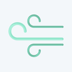 Icon Air Flow. related to Air Conditioning symbol. flat style. simple design editable. simple illustration