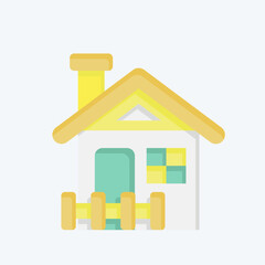 Icon Cabin. related to Accommodations symbol. flat style. simple design editable. simple illustration