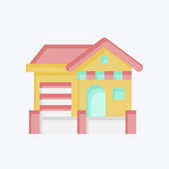 Icon Cottage. related to Accommodations symbol. flat style. simple design editable. simple illustration