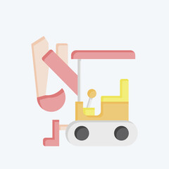 Icon Compact Excavator. related to Construction Vehicles symbol. flat style. simple design editable. simple illustration