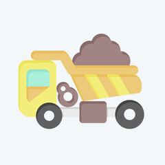 Icon Dump Truck. related to Construction Vehicles symbol. glyph style. simple design editable. simple illustration