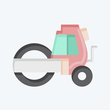 recommend clip art: Icon Steamroller. related to Construction Vehicles symbol. flat style. simple design editable. simple illustration