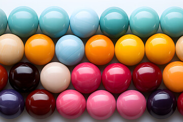 Naklejka premium set of different types of colored sweet candies in the form of sea stones