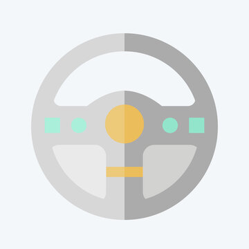 Icon Steering Wheel. related to Racing symbol. flat style. simple design editable. simple illustration