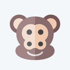 Icon Monkey. related to Animal symbol. flat style. simple design editable. simple illustration