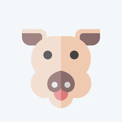 Icon Pig. related to Animal symbol. flat style. simple design editable. simple illustration