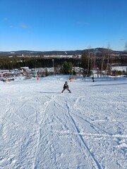 Off-piste skiing in northern Sweden. Kanis, Lappland, Sweden. - 766779242
