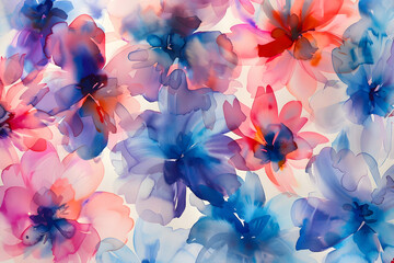 水彩画で書かれた紫陽花の花 - obrazy, fototapety, plakaty