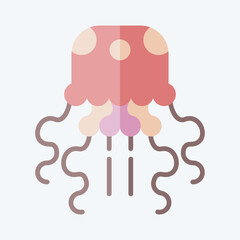 Icon Jellyfish. related to Alaska symbol. flat style. simple design editable. simple illustration