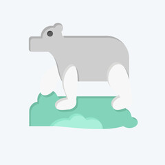 Icon Polar Bear. related to Alaska symbol. flat style. simple design editable. simple illustration