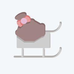 Icon Sledge. related to Alaska symbol. flat style. simple design editable. simple illustration