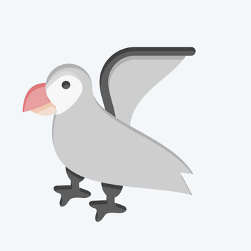 Icon Puffin. related to Alaska symbol. flat style. simple design editable. simple illustration