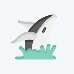 Icon Whale. related to Alaska symbol. flat style. simple design editable. simple illustration