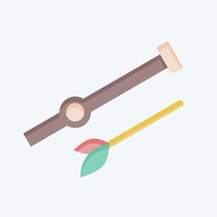 Icon Blowgun. related to American Indigenous symbol. flat style. simple design editable. simple illustration