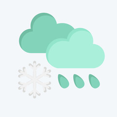 Icon Cloud Cover and Precipitation. related to Climate Change symbol. flat style. simple design editable. simple illustration