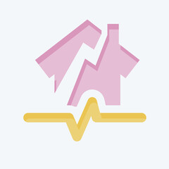 Icon Earthquake. related to Climate Change symbol. flat style. simple design editable. simple illustration