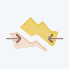 Icon Plate Tectonics. related to Climate Change symbol. flat style. simple design editable. simple illustration
