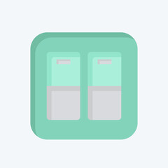 Icon Door light Switch. related to Building Material symbol. flat style. simple design editable. simple illustration