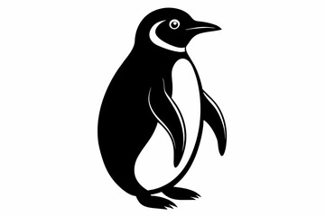 vector-of-penguin-black-silhouette-white-background.