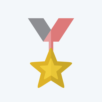 Icon Medal 1. related to Award symbol. flat style. simple design editable. simple illustration