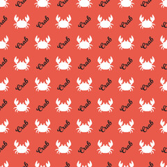 Marine Red Crab Silhouettes in Symmetry Pattern