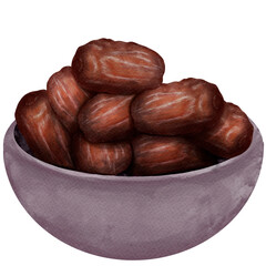 Watercolor Bowl of dates