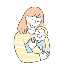 笑顔の母と子供