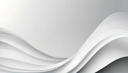 Abstract white and gray background for presentation and design with dynamic wavy lines, template for business banner