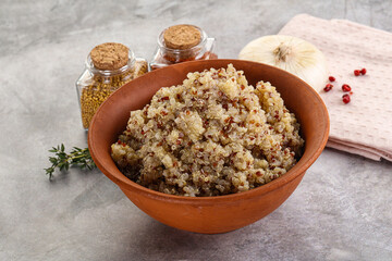 Vegan cuisine - boiled quinoa cereal