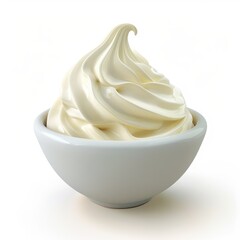 Scoop of creamy white vanilla isolated on white background