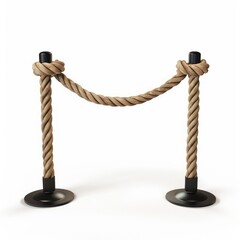 Barrier rope isolated on white background