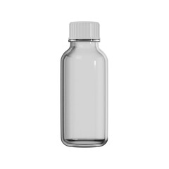 Transparant bottle body care icon. 3d rendering skincare