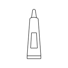 Cosmetic container vector contour outline linear icon isolated on white background.