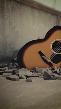 Guitar Breaking through the Floor