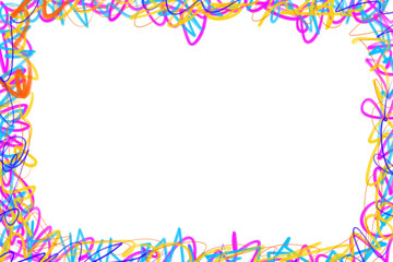 Fototapeta na wymiar colorful crayon scribble border elements