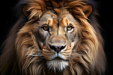 Fototapeta premium portrait of an African lion. beasts of prey. fauna and biology